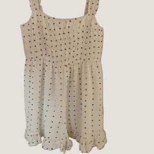 Polka Dot Romper with Ruffled short detail